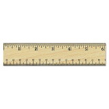 Universal UNV59021 Flat Wood Ruler W/double Metal Edge, 12