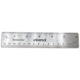 Universal UNV59026 Stainless Steel Ruler, Standard/Metric, 6