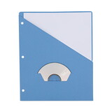 Universal UNV61681 Slash-Cut Pockets For Three-Ring Binders, Jacket, Letter, 11 Pt., Blue, 10/pack
