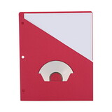 Universal UNV61683 Slash-Cut Pockets For Three-Ring Binders, Jacket, Letter, 11 Pt., Red, 10/pack
