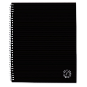 Universal UNV66206 Deluxe Sugarcane Based Notebooks, Coated Bagasse Cover, 1-Subject, Medium/College Rule, Black Cover, (100) 11 x 8.5 Sheets