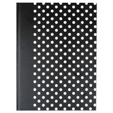 Universal UNV66350 Casebound Hardcover Notebook, 10 1/4 x 7 5/8, Black with White Dots