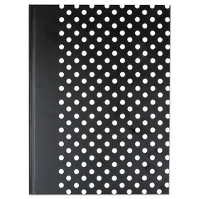 Universal UNV66350 Casebound Hardcover Notebook, 1-Subject, Wide/Legal Rule, Black/White Cover, (150) 10.25 x 7.63 Sheets