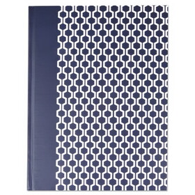 Universal UNV66351 Casebound Hardcover Notebook, 1-Subject, Wide/Legal Rule, Dark Blue/White Cover, (150) 10.25 x 7.63 Sheets