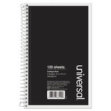 Universal UNV66410 Wirebound Notebook, 3-Subject, Medium/College Rule, Black Cover, (120) 9.5 x 6 Sheets