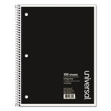 Universal UNV66600 Wirebound Notebook, 1-Subject, Medium/College Rule, Black Cover, (100) 11 x 8.5 Sheets