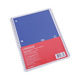 Universal UNV66634 Wirebound Notebook, 1-Subject, Quadrille Rule (4 sq/in), Assorted Cover Colors, (70) 10.5 x 8 Sheets, 4/Pack
