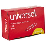 Universal UNV72230 Nonskid Paper Clips, Wire, No. 1, Silver, 1000/pack