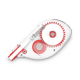 UNIVERSAL OFFICE PRODUCTS UNV75610 Side-Application Correction Tape, Transparent Red Applicator, 0.2" x 393", 6/Pack