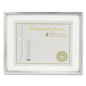 Universal UNV76854 Plastic Document Frame with Mat, 11 x 14 and 8.5 x 11 Inserts, Metallic Silver
