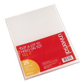 Universal UNV81525 Project Folders, Jacket, Poly, Letter, Clear, 25/pack