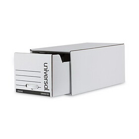 Universal UNV85120 Storage Box Drawer Files, Letter, Fiberboard, 12" X 24" X 10", White, 6/carton