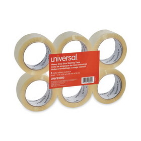 Universal UNV93000 Heavy-Duty Box Sealing Tape, 3" Core, 1.88" x 54.6 yds, Clear, 6/Pack