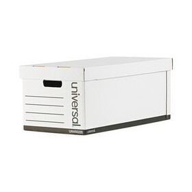 Universal UNV95220 Medium-Duty Easy Assembly Storage Box, Letter Files, White, 12/Carton