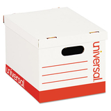 Universal UNV95223 Economy Storage Box, Lift-Off Lid, Letter/legal. White, 12/ct