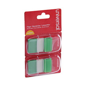 Universal UNV99003 Page Flags, Green, 50 Flags/dispenser, 2 Dispensers/pack