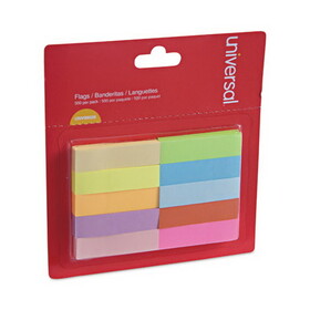 Universal UNV99026 Self-Stick Page Tabs, 0.5" x 1.75", Assorted Colors, 500/Pack