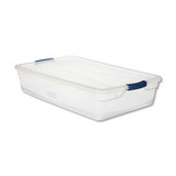 Rubbermaid RMCC410001 Clever Store Basic Latch-Lid Container, 17 3/4w x 29d x 6 1/8h, 41qt, Clear