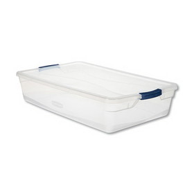 Rubbermaid UNXRMCC410001 Clever Store Basic Latch-Lid Container, 41 qt, 17.75" x 29" x 6.13", Clear