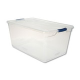 Rubbermaid RMCC950001 Clever Store Basic Latch-Lid Container, 17 3/4w x 29d x 13 1/4h, 95qt, Clear