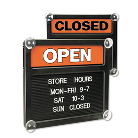 U. S. STAMP & SIGN USS3727 Double-Sided Open/closed Sign W/plastic Push Characters, 14 3/8 X 12 3/8