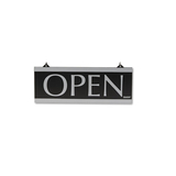 U. S. STAMP & SIGN USS4246 Century Series Reversible Open/closed Sign, W/suction Mount, 13 X 5, Black