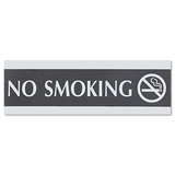 U. S. STAMP & SIGN USS4757 Century Series Office Sign, No Smoking, 9 X 3, Black/silver