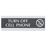 U. S. STAMP & SIGN USS4759 Century Series Office Sign, turn Off Cell Phone, 9 X 3