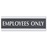 U. S. STAMP & SIGN USS4760 Century Series Office Sign, Employees Only, 9 X 3, Black/silver