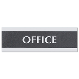 U. S. STAMP & SIGN USS4762 Century Series Office Sign, Office, 9 X 3, Black/silver