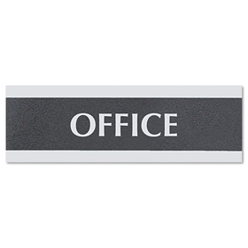 U. S. STAMP & SIGN USS4762 Century Series Office Sign, Office, 9 X 3, Black/silver