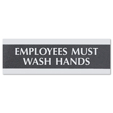 U. S. STAMP & SIGN USS4782 Century Series Office Sign, Employees Must Wash Hands, 9 X 3