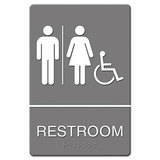 U. S. STAMP & SIGN USS4811 Ada Sign, Restroom/wheelchair Accessible Tactile Symbol, Molded Plastic, 6 X 9