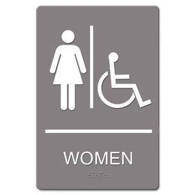 U. S. STAMP & SIGN USS4814 Ada Sign, Women Restroom Wheelchair Accessible Symbol, Molded Plastic, 6 X 9