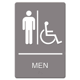 U. S. STAMP & SIGN USS4815 Ada Sign, Men Restroom Wheelchair Accessible Symbol, Molded Plastic, 6 X 9, Gray