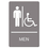 U. S. STAMP & SIGN USS4815 Ada Sign, Men Restroom Wheelchair Accessible Symbol, Molded Plastic, 6 X 9, Gray, Price/EA