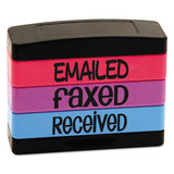 Stack Stamp USS8800 Stack Stamp, Emailed, Faxed, Received, 1 13/16 X 5/8, Assorted Fluorescent Ink