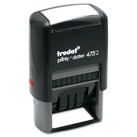 Trodat USSE4752 Printy Economy Date Stamp, Self-Inking, 1.63" x 1", Blue/Red