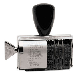 U. S. STAMP & SIGN USST2754 Rubber 11-Message Dial-A-Phrase Stamp, Dater, Conventional, 2 X 3/8