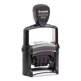 U. S. STAMP & SIGN USST5444 Trodat Professional 5-In-1 Date Stamp, Self-Inking, 1 1/8 X 2, Blue/red