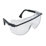 Uvex UVXS2500 Astro Otg 3001 Wraparound Safety Glasses, Black Plastic Frame, Clear Lens