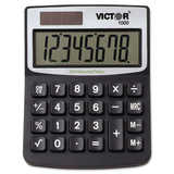 Victor VCT1000 1000 Minidesk Calculator, Solar/battery, 8-Digit Lcd