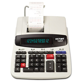 VICTOR TECHNOLOGIES VCT1297 1297 Two-Color Commercial Printing Calculator, Black/red Print, 4 Lines/sec