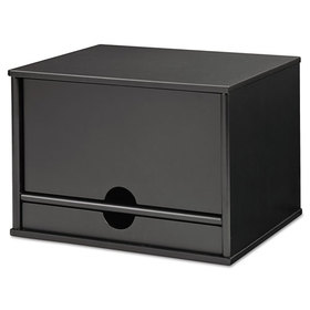 Victor VCT47205 Midnight Black Collection Desktop Organizer, 13 3/10 X 10 1/2 X 9 1/5, Wood