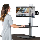 Victor VCTDC450 High Rise Electric Dual Monitor Standing Desk Workstation, 28
