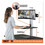Victor VCTDC450 High Rise Electric Dual Monitor Standing Desk Workstation, 28" x 23" x 20.25", Black/Aluminum, Price/EA