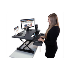 Victor VCTDCX710G High Rise Height Adjustable Standing Desk with Keyboard Tray, 31" x 31.25" x 5.25" to 20", Gray/Black