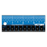 Victor VCTEZ12SBL Easy Read Stainless Steel Ruler, Standard/metric, 12