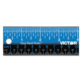 Victor VCTEZ12SBL Easy Read Stainless Steel Ruler, Standard/Metric, 12".5 Long, Blue