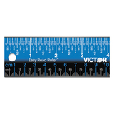 Victor VCTEZ18SBL Easy Read Stainless Steel Ruler, Standard/metric, 18